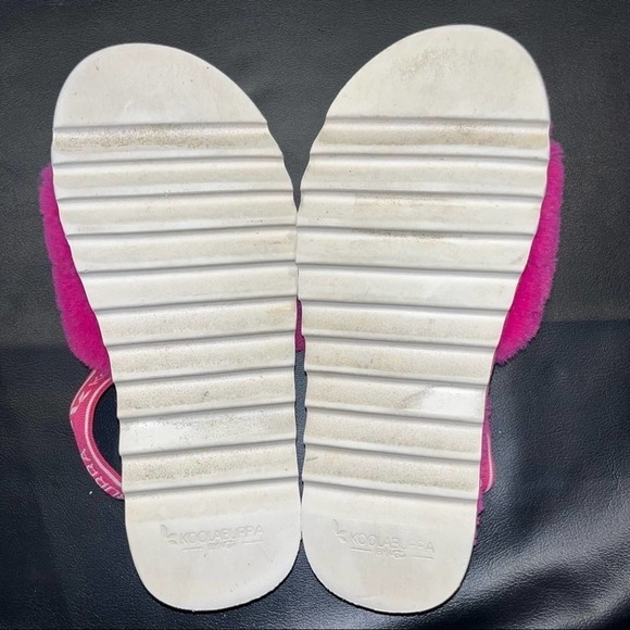 Koolaburra By Ugg Pink Kids Fuzz'n Slipper Sandals Size 3 - Picture 4 of 10